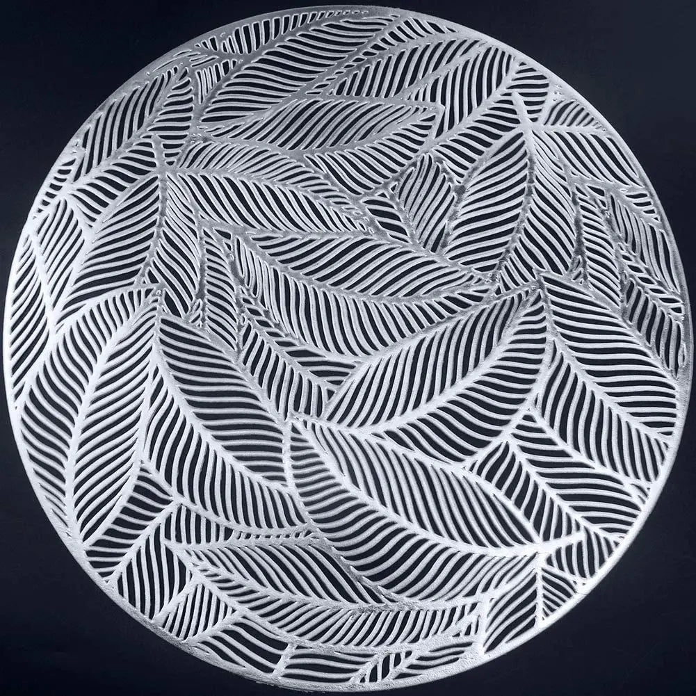 Silver Rounded Leaf Place mat (set of 2) - Table Mat