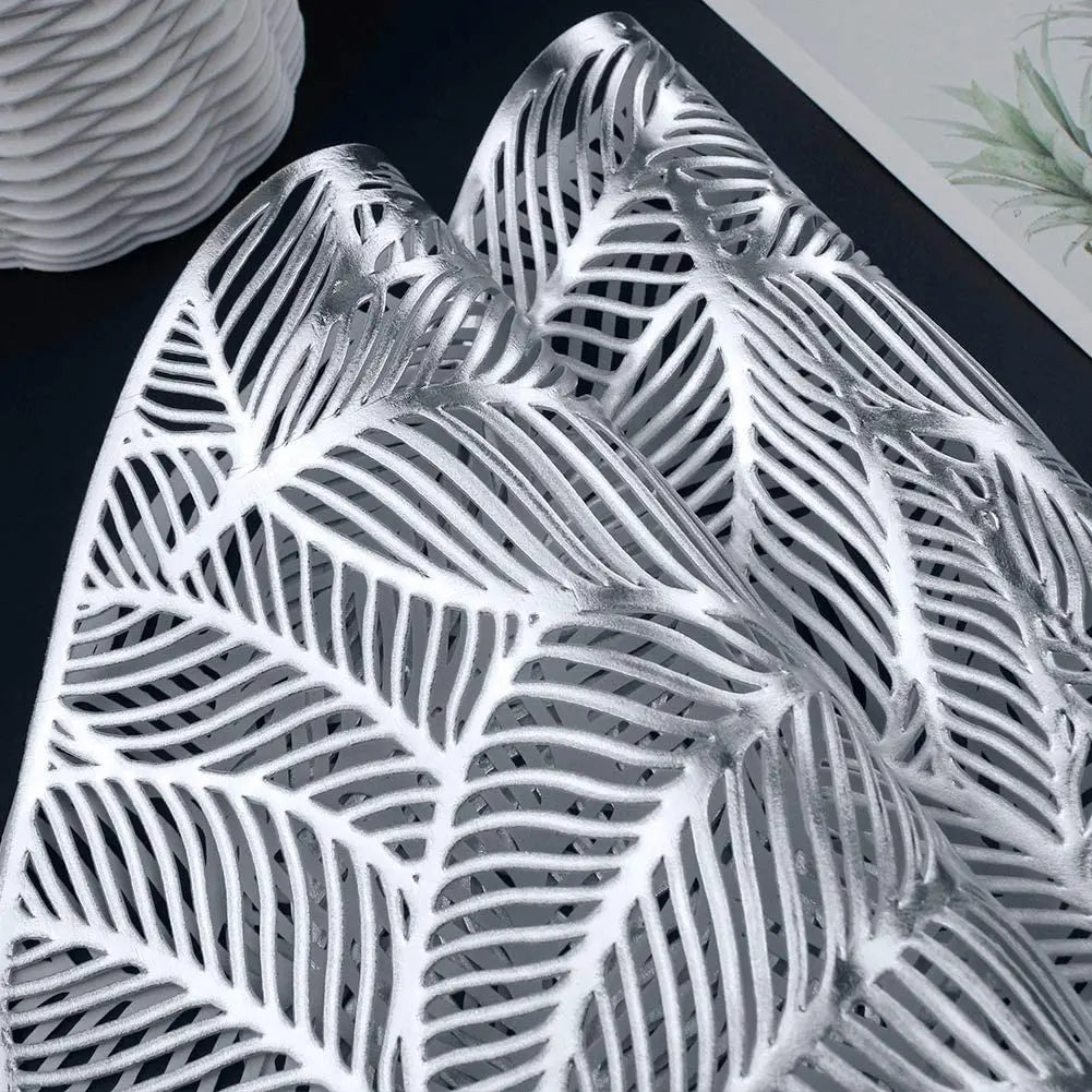 Silver Rounded Leaf Place mat (set of 2) - Table Mat